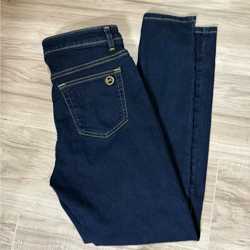 Michael Kors IZZY SKINNY Jeans for women, size 8, navy blue